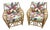 Pair, Mid-Century Modern Attributed to Paul Frankl Rattan Barkcloth Lounge Chairs For Sale