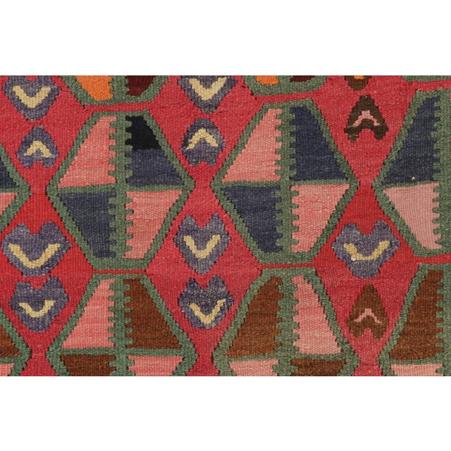 1950s Vintage Northwest Persian Kilim in Pink With Geometric Patterns by Rug & Kilim For Sale - Image 5 of 7