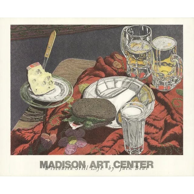 Mid-Century Modern 1977 Jack Beal 'Wisconsin Still Life' Red,Green,Gray Lithograph For Sale - Image 3 of 3