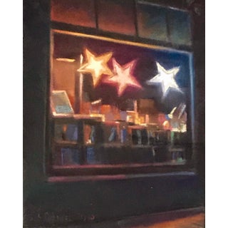 Les Etoiles by Bruce A Gómez | Pastel Artwork of stars in a window display. For Sale
