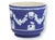 Early 20th century Wedgwood jasperware cache pot in rich cobalt blue with finely detailed white classical relief...