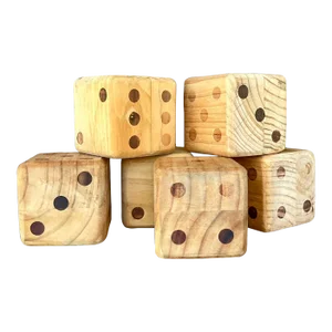Vintage Boho Wood Block Set of 6 Dice