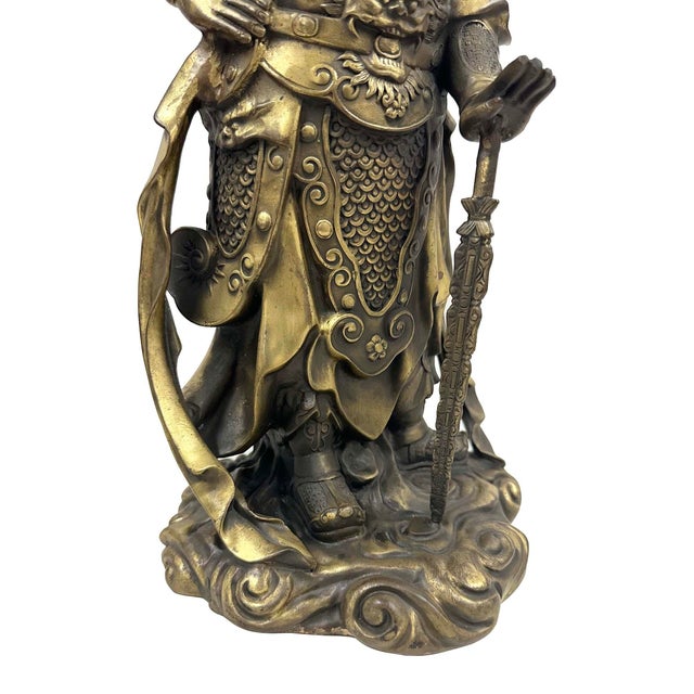 20th-Century Chinese Bronze Wei Tuo Bodhisattva Statue For Sale - Image 9 of 12