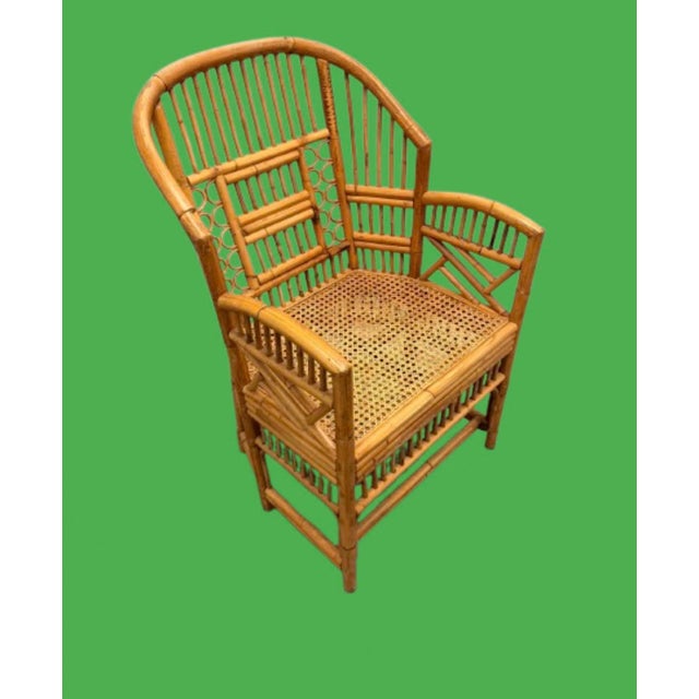 Mid 20th Century Vintage Brighton Pavilion Large Chairs Chinoiserie Style Bamboo With Caning Seat- A Pair For Sale - Image 5 of 11