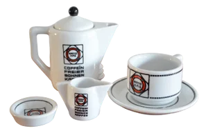 Art Deco Coffee Set by Edurad Scotland & Otto Haupt for Tettau, 1940s, Set of 5
