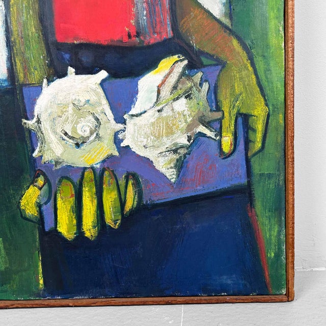 Seno Sakae, Sazae After Dinner, 1960s, Oil on Canvas For Sale - Image 4 of 11