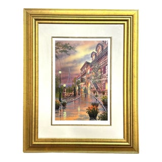 "Eiffel Way" Framed Limited Edition Serigraph Artwork by Kenneth Shotwell For Sale