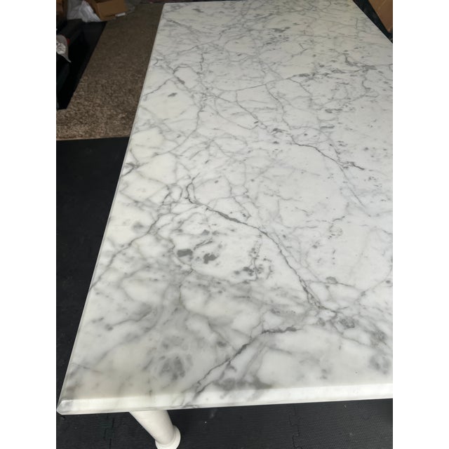 Vintage Williams Sonoma Carrara Marble Table For Sale - Image 12 of 16