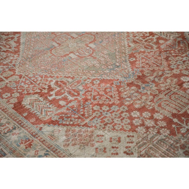 Red Vintage Distressed Joshegan Carpet - 7'8" x 9'10" For Sale - Image 8 of 12