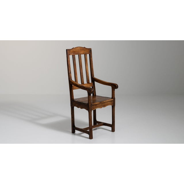 19th Century France Brown Wood Lounge Chair For Sale - Image 10 of 11