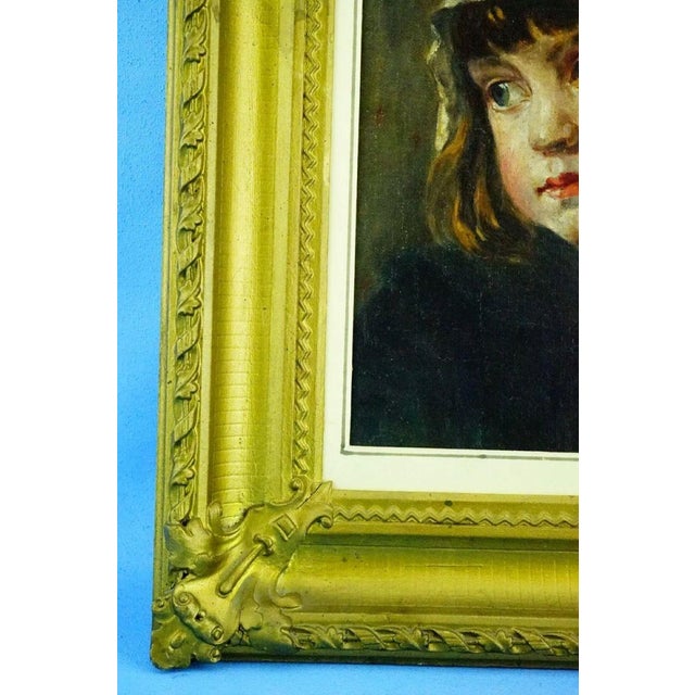 Gustave Lino, Portrait of a Child, 1890s, Oil on Canvas, Framed For Sale - Image 13 of 18