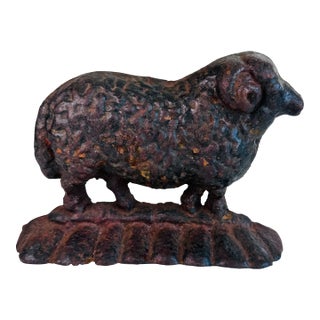 Antique English Ram Sheep Doorstop For Sale