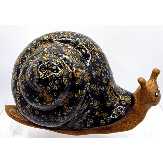 Add a unique artistic touch to your collection with this **Vintage MCM Studio Art Ceramic Snail Figurine**. Featuring a...