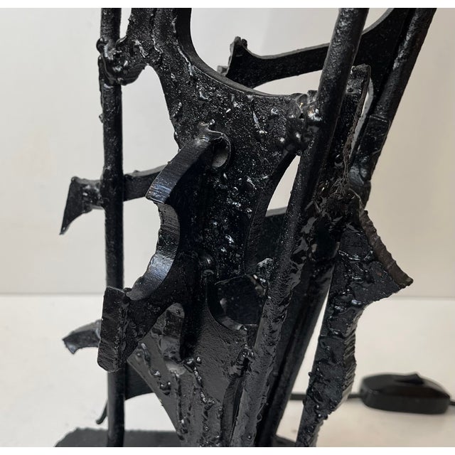 Sculptural Brutalist Steel Table Lamp in the style of Harry Balmer, 1970s For Sale - Image 6 of 15