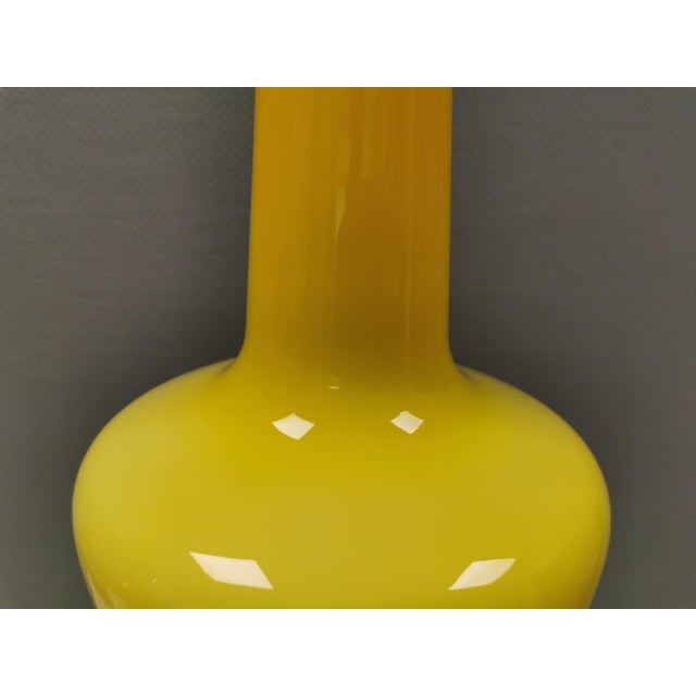 Yellow Large Vintage Glass Hanging Lamp by Jacob E Bang for Fog & Mørup, 1960s For Sale - Image 8 of 14