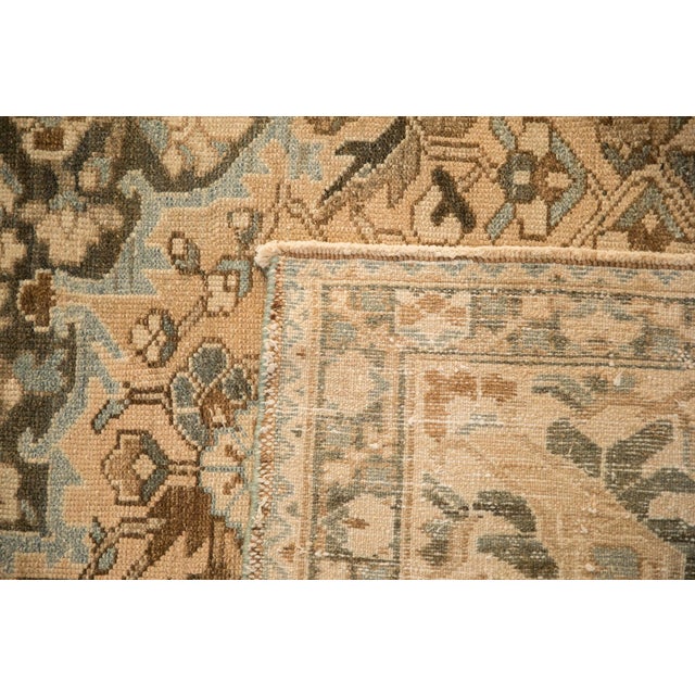 Teal Vintage Distressed Bakhtiari Carpet - 10'9" x 12'5" For Sale - Image 8 of 9