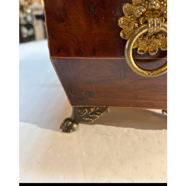 English Regency Period Amboyna Wood Tea Caddy For Sale - Image 9 of 10