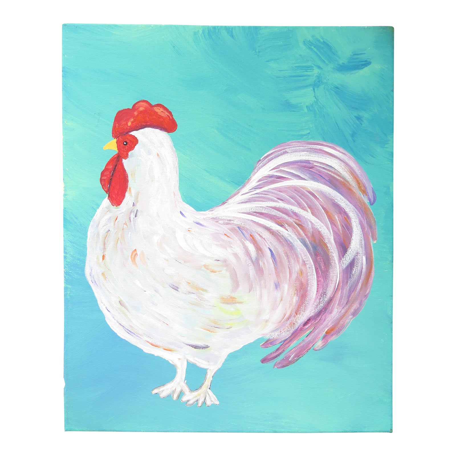 Naïve / Folk Art Rooster Painting Chairish