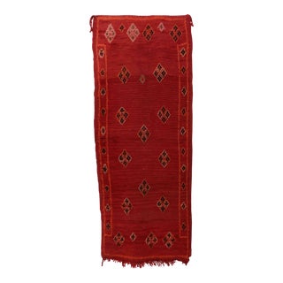 Moroccan Red Runner Rug - 2'7" X 6'9" Ft For Sale