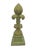 Large Fleur-De-Lis Crackle Glaze Chartreuse Sculpture This striking large fleur-de-lis sculpture features a rich...