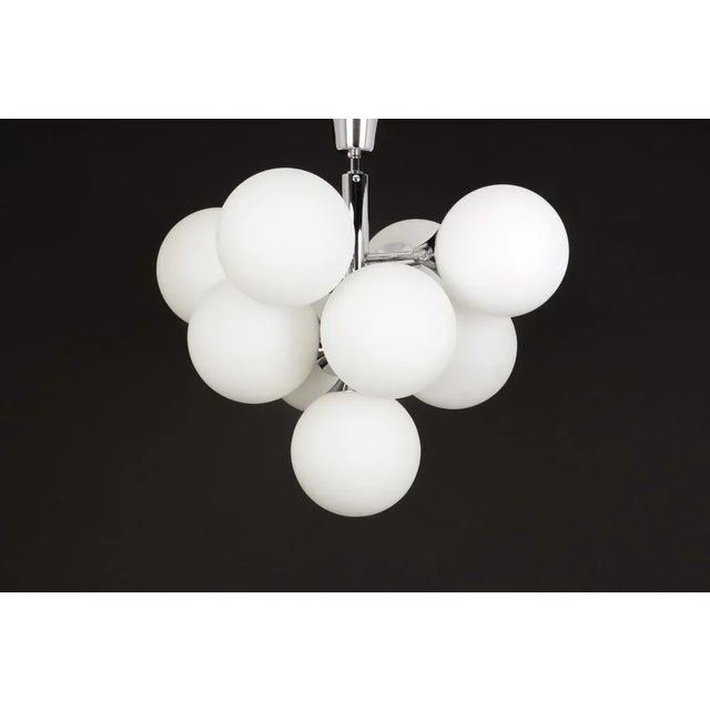 Atomic Chrome Chandelier from Kaiser, Germany, 1960s For Sale - Image 3 of 9