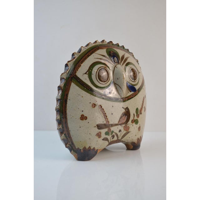 Cream Tonalá Folk Art Ceramic Owl Sculpture by Jorge Wilmot, Mexico, 1960 For Sale - Image 8 of 15