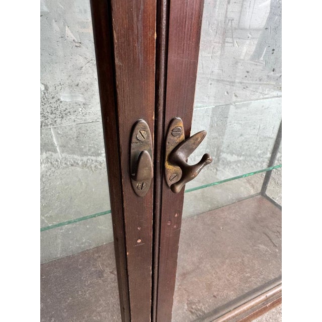 Vintage Wooden Display Cabinet with Glass Doors, Early 20th Century For Sale - Image 5 of 10