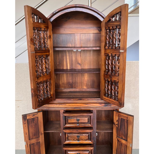 Baroque 20th Century Cupboard or Cabinet, Pine, Spain, Restored For Sale - Image 3 of 18