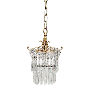 Mid 20th Century Italian Gold Layered Chandelier With Rosettes