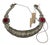 Torchon Necklace in Silver with Nomad Ethnic Red Glass For Sale