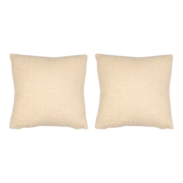 Teddy Ivory 22x22 Pillow, A Pair For Sale