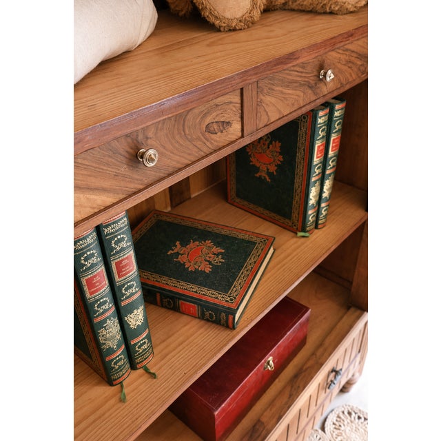 1930s Antique Walnut Bonnetière with Beveled Mirror, 1930s For Sale - Image 5 of 9