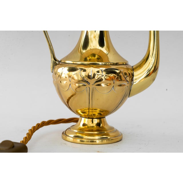 Art Deco Teacan Table Lamp with Fabric Shade, Vienna, Austria, 1920s For Sale - Image 11 of 17