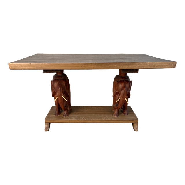 Late 20th Century Small African Elephant Console Table For Sale
