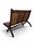 Wood Mid-Century Attributed Angel Pazmiño Stamped Leather X-Frame Loveseat Settee For Sale - Image 7 of 8