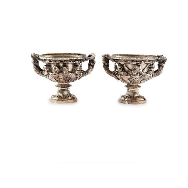 Pair 19th Century Grand Tour Neo Classical Silver Plated Warwick & Albani Urns For Sale - Image 12 of 18