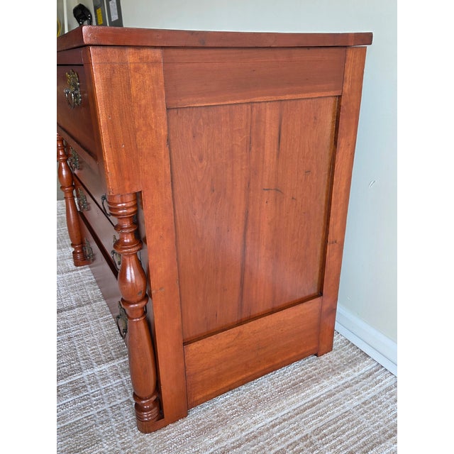 Wood Antique Empire Style Cherry Chest of Drawers, Late 19th Century For Sale - Image 7 of 8