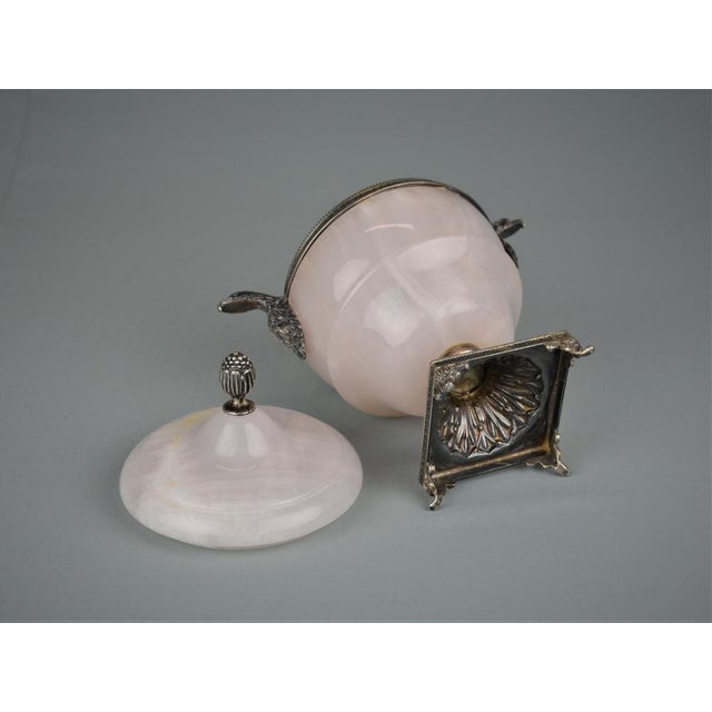 Antique French Silver Onyx Sugar Bowl, 1920s For Sale - Image 10 of 11