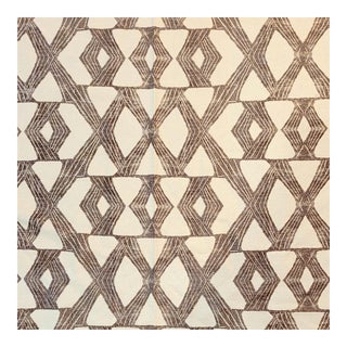 Novogratz "X's and O's" Onyx Tribal Print Cotton/Linen Blend Fabric- 5.75 Yards For Sale
