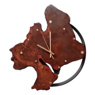 Moonlight Reverie – One-of-a-Kind Handcrafted Driftwood Wall Clock Sculpture For Sale