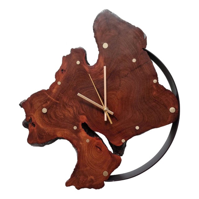 Moonlight Reverie – One-of-a-Kind Handcrafted Driftwood Wall Clock Sculpture For Sale