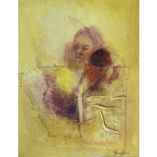 Johnny P Johnson Abstract Madonna & Child Mixed Media Oil Painting For Sale