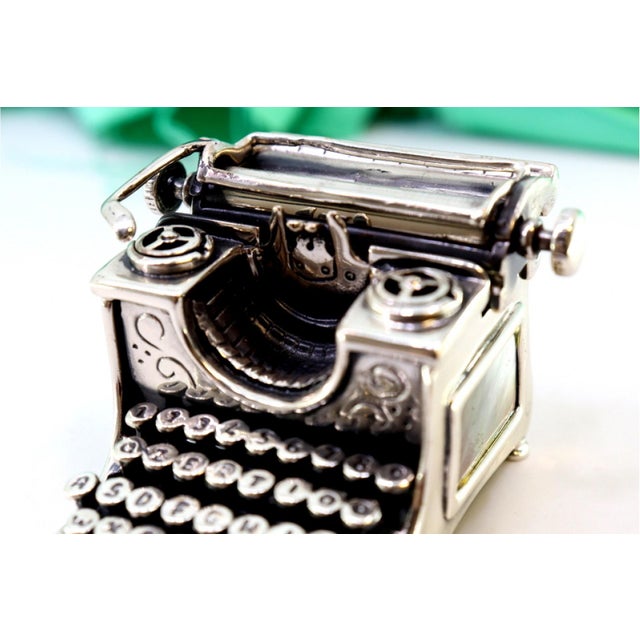 Antique Silver Model Typewriter For Sale - Image 6 of 8