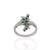 Art Deco Artistic Abstract Vibrant Emerald Bubble Ring in 925 Sterling Silver, Size 8 For Sale - Image 3 of 12
