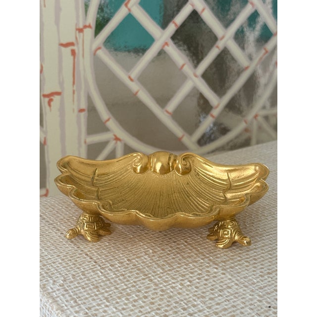 1980s Sherle Wagner Shell Gold Plate Soap Dish For Sale - Image 5 of 12