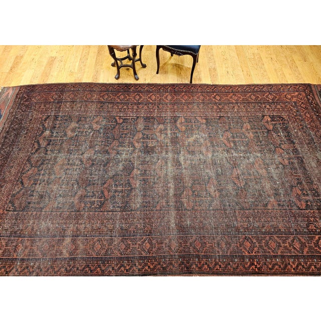 Textile 19th Century Hand-Knotted Afghan Gallery Rug in Allover Geometric Pattern For Sale - Image 7 of 18