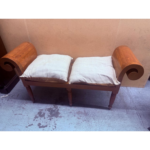 A fantastic find from Bauer International, this English Empire-style bench showcases exceptional craftsmanship and...