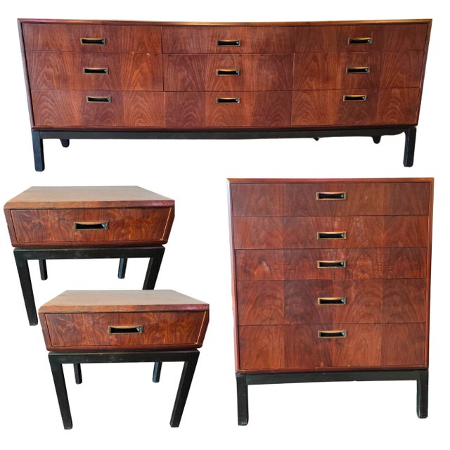 Pair Nightstands Walnut Founders MCM Vintage For Sale - Image 12 of 14