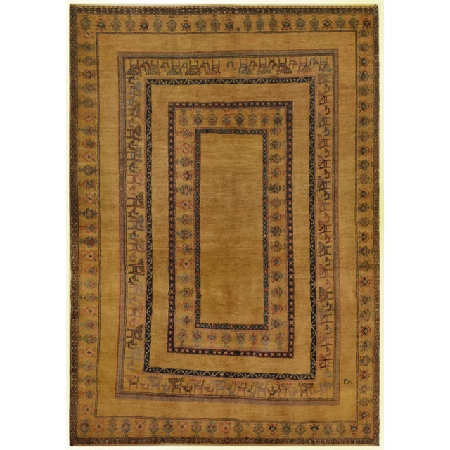 Tribal Mansour Original Handmade Persian Qashqai Rug For Sale - Image 3 of 3