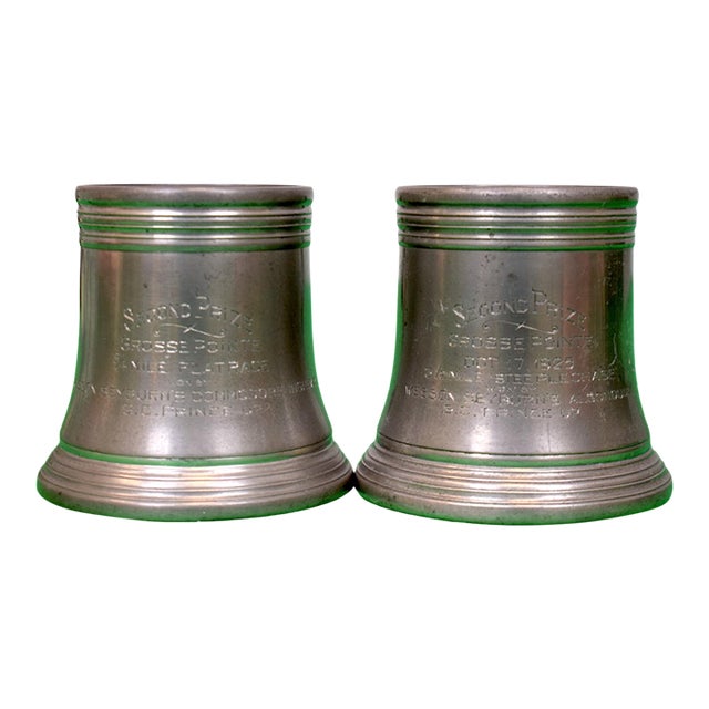 Set X 2 Reed & Barton Pewter C1925 Second Prize Trophy Mugs | Chairish